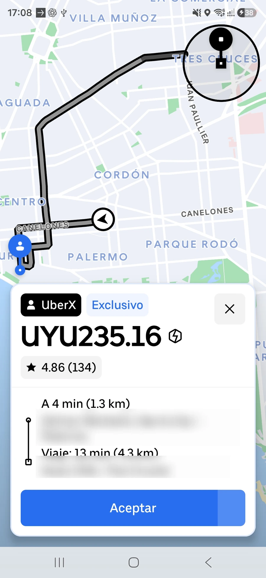 Oferta real anonimizada de una plataforma de viaje compatible