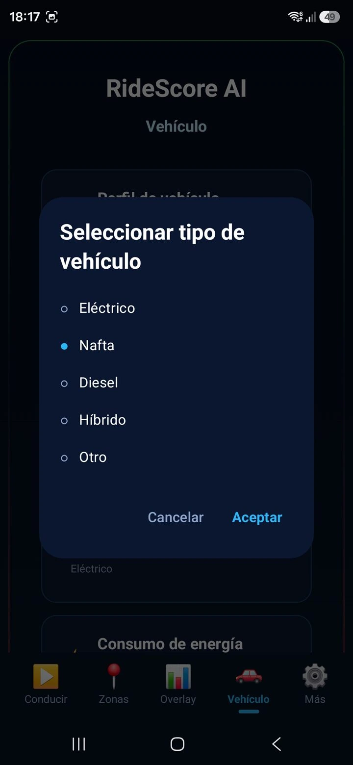 Pantalla Vehículo - perfil del vehículo 3