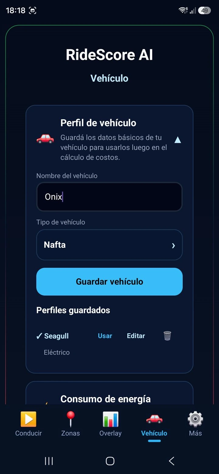 Pantalla Vehículo - perfil del vehículo 4