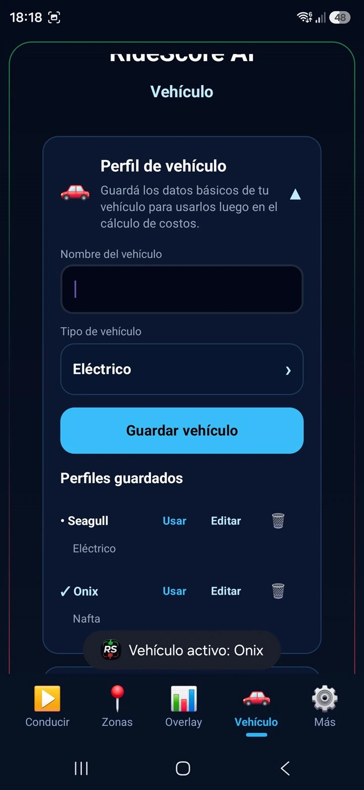 Pantalla Vehículo - perfil del vehículo 5