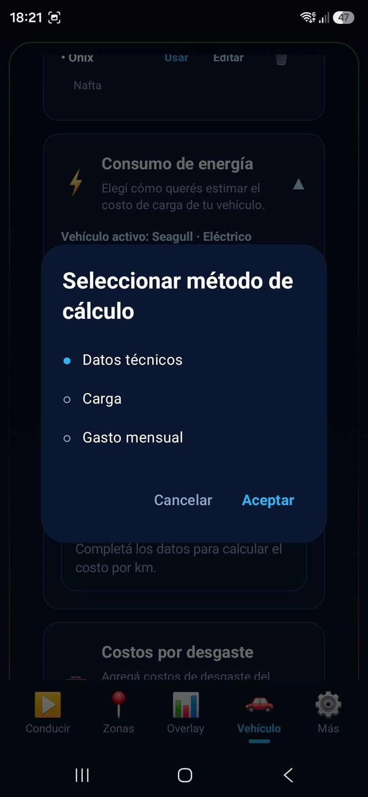 Pantalla Vehículo - consumo combustible 4